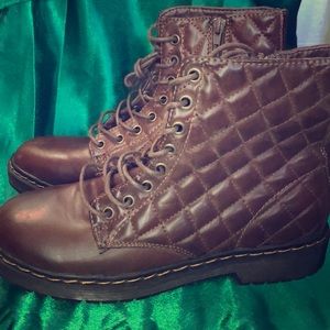 Brown combat booties